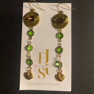 Handmade Gold filled and Gold plated titanium Heart Drop Earrings